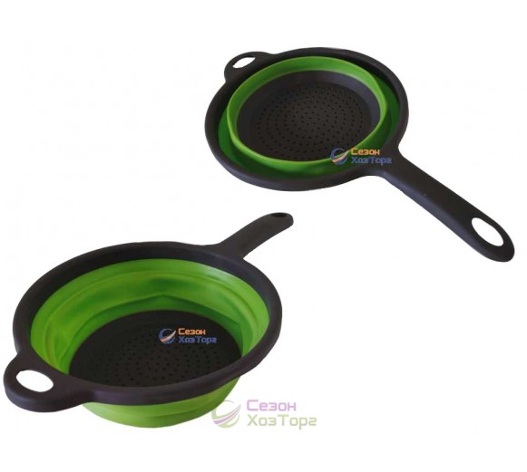 Друшляк складний силіконовий з довгою ручкою d-240 мм (№0445)